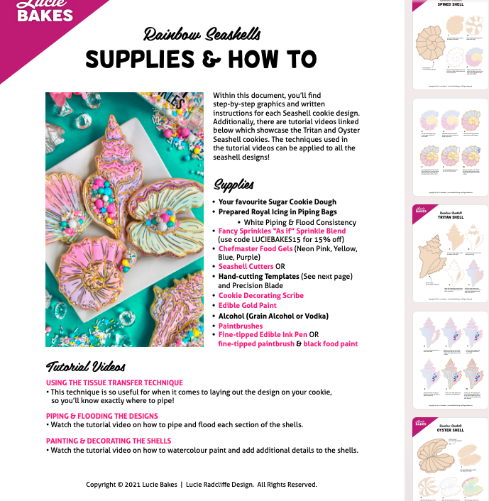 Rainbow Seashells -- Workbook + Mini Pre-Recorded Tutorials