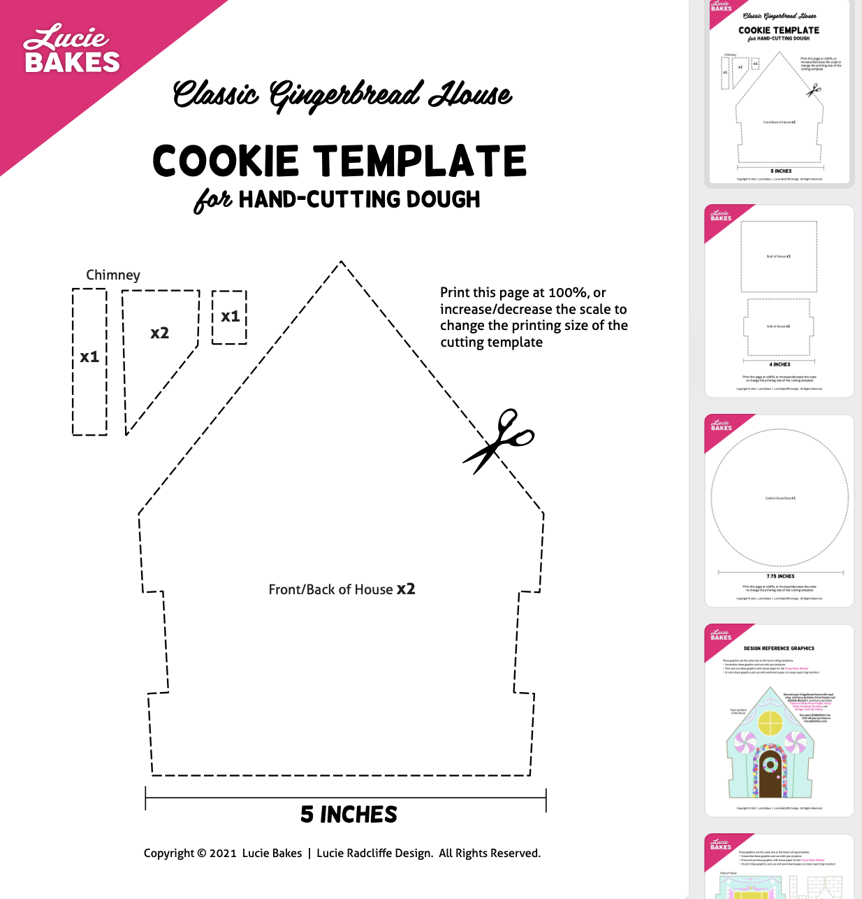 Classic Gingerbread House - Digital Template & Tutorial