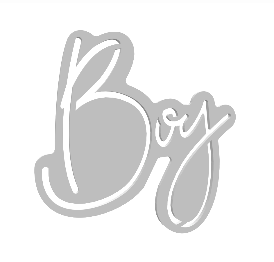 "Boy" Plaque Cutter & Stencil -- STL FILE
