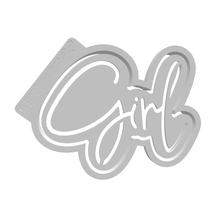 "Girl" Plaque Cutter & Stencil -- STL FILE
