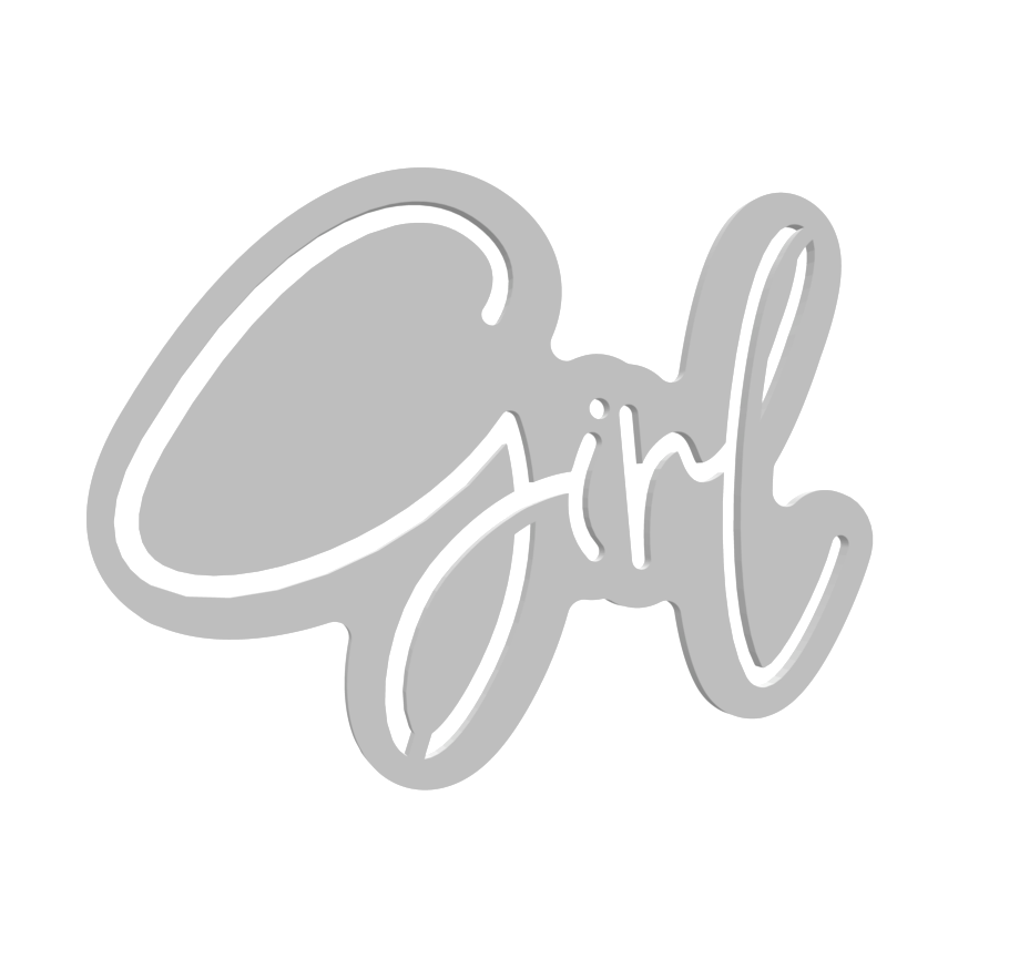 "Girl" Plaque Cutter & Stencil -- STL FILE