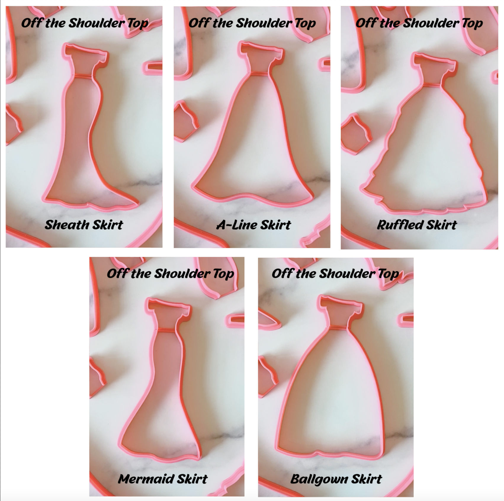 Mix N' Match Bridal Gown Cookie Cutters