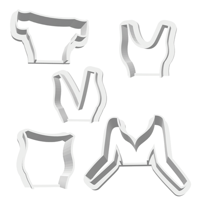 Bridal Gown Full Set of Tops Cutters -- STL FILES