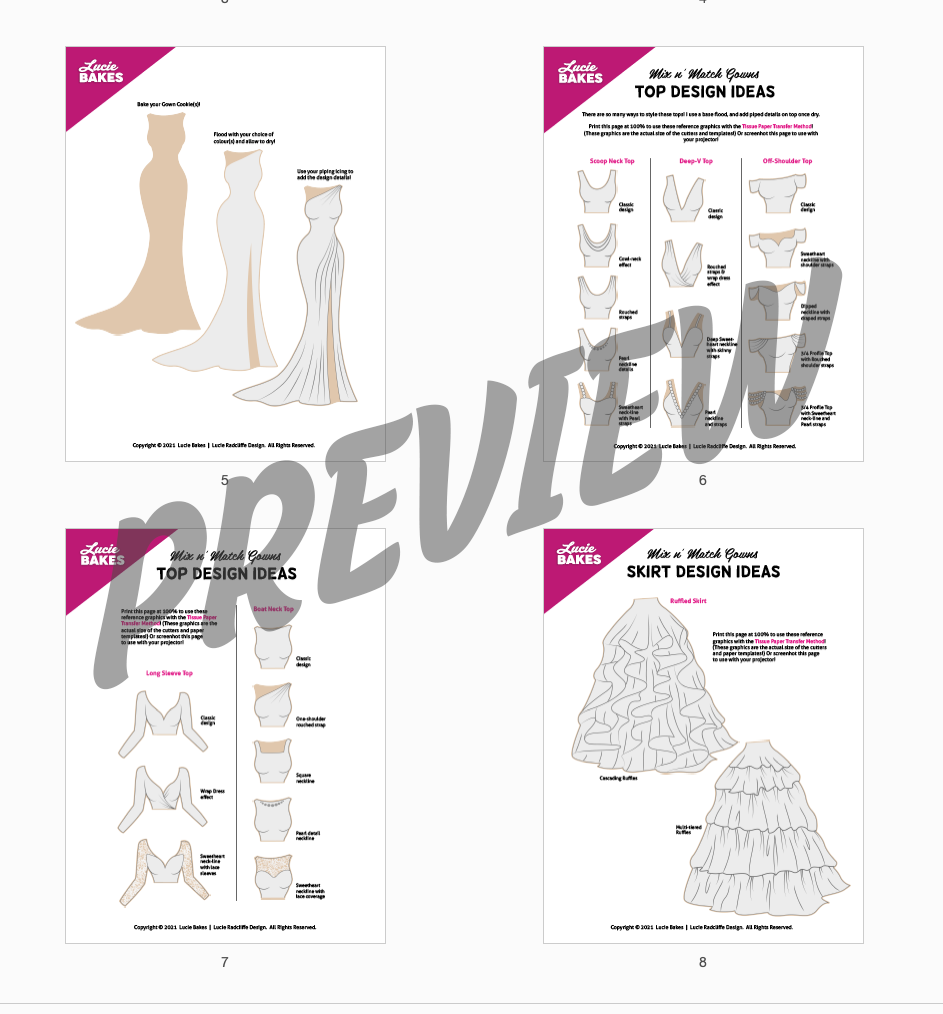 Mix 'N Match Gown Cookies - Templates & Design Workbook
