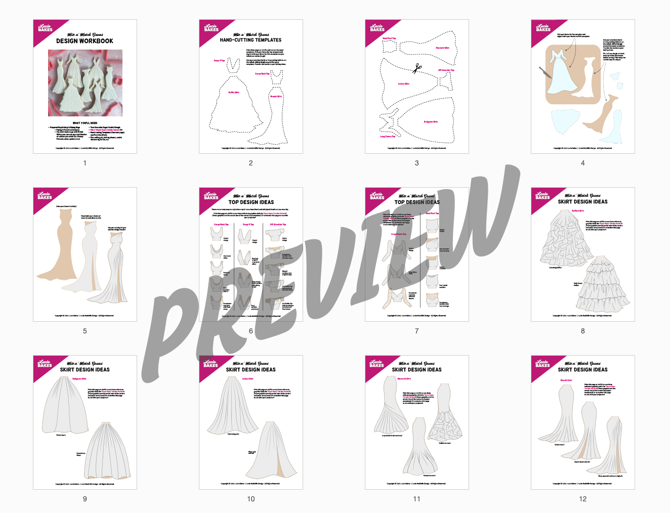 Mix 'N Match Gown Cookies - Templates & Design Workbook