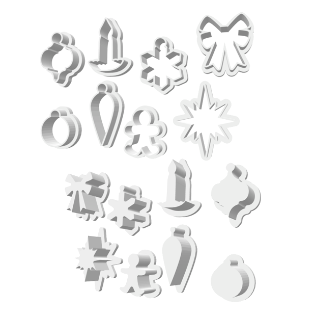 Mini Ornaments Cutters & Dough Pushers -- STL FILES