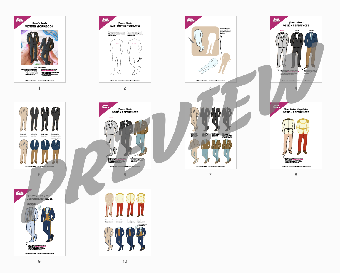 Groom's Tux + Bonus Designs - Templates & Design Workbook