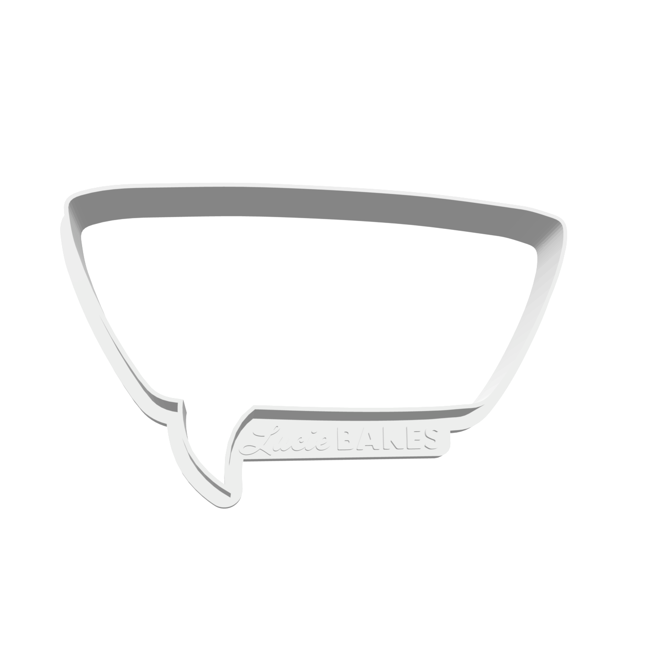 Retro Rectangle Speech Bubble -- STL FILE