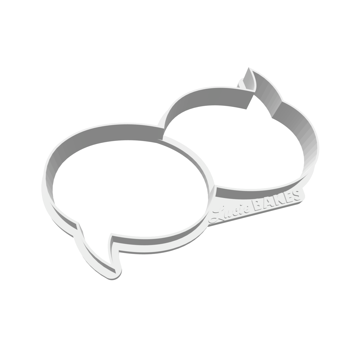 Double Classic Oval Speech Bubble -- STL FILE