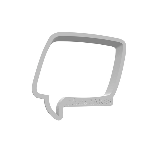Slanted Retro Square Speech Bubble -- STL FILE