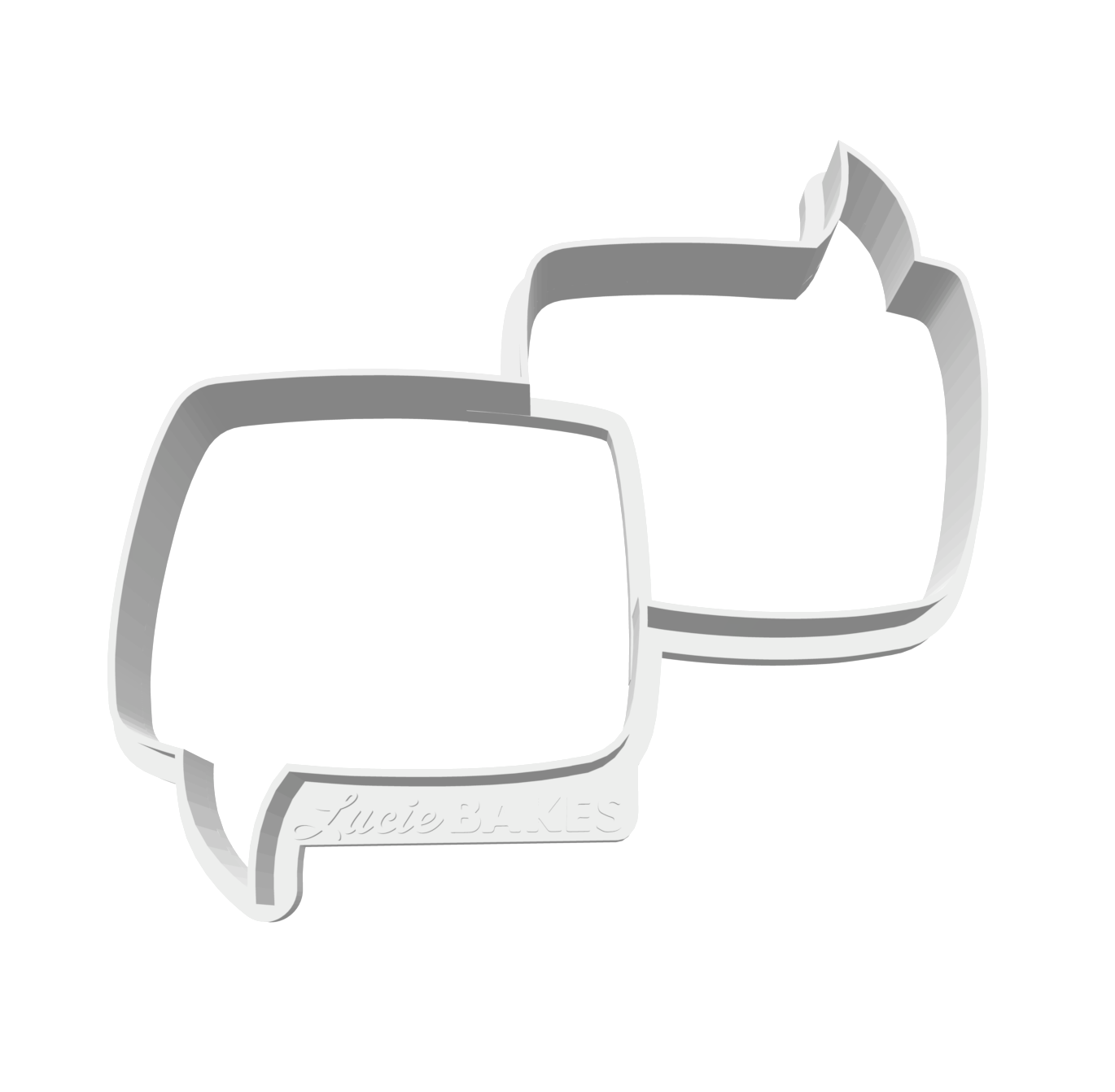 Double Retro Square Speech Bubble -- STL FILE