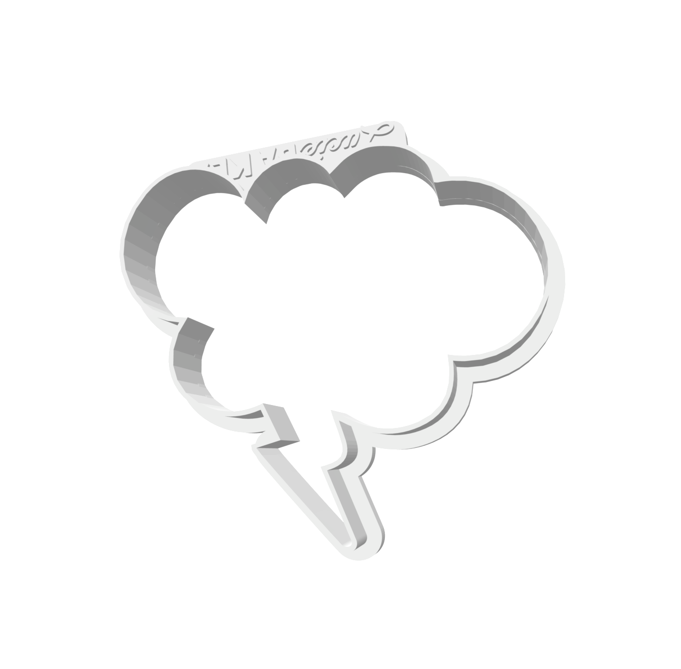 Thunder Cloud Speech Bubble -- STL FILE