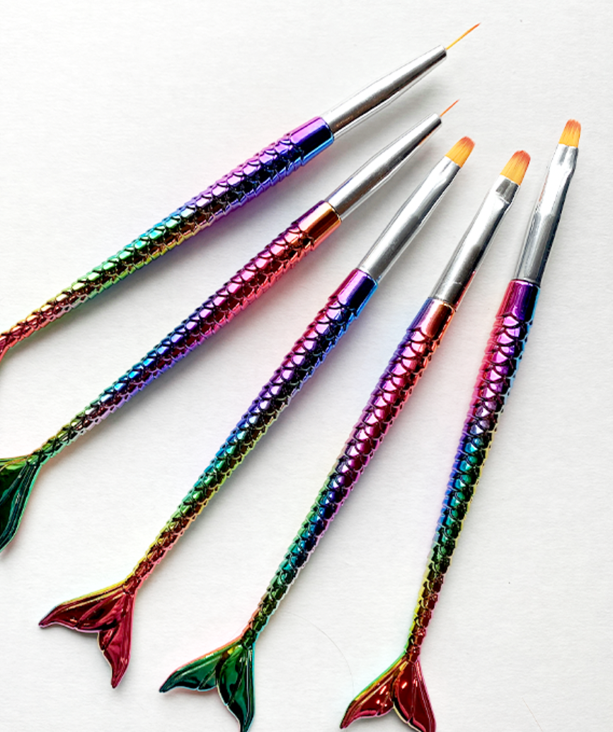 5-Piece Mermaid Tail Brush Set