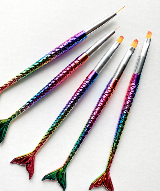 5-Piece Mermaid Tail Brush Set