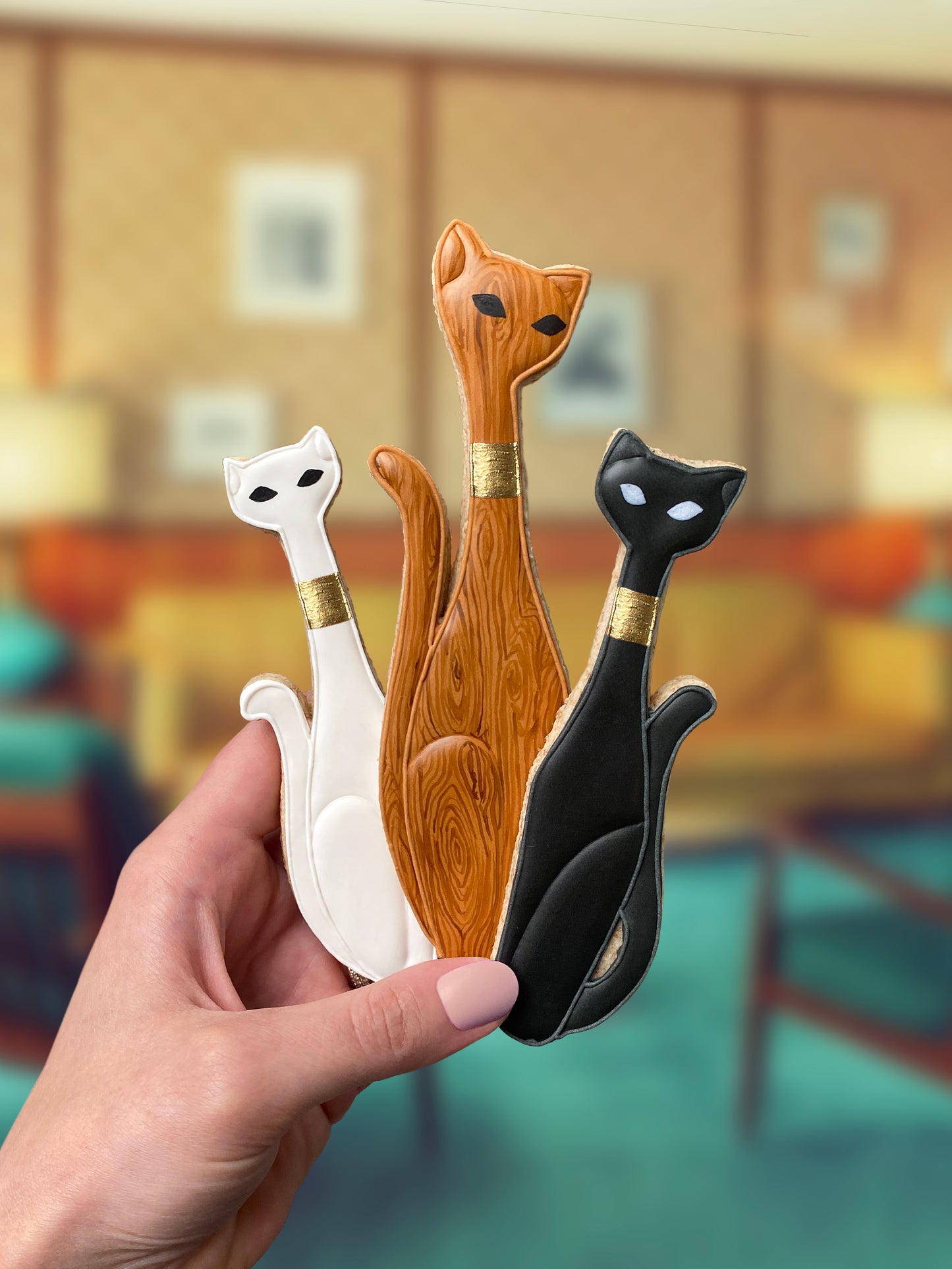 Mid-Century Modern Cats Cookie Cutters (Set of 3)