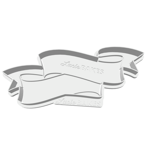 Double Fancy Ribbon Banner Cutter & Stamp Set -- STL FILE
