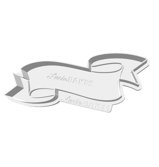 Single Fancy Ribbon Banner Cutter & Stamp Set -- STL FILE