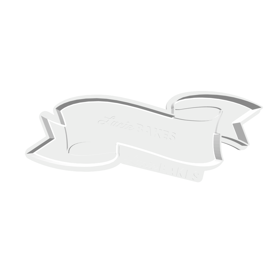 Single Fancy Ribbon Banner Cutter & Stamp Set -- STL FILE