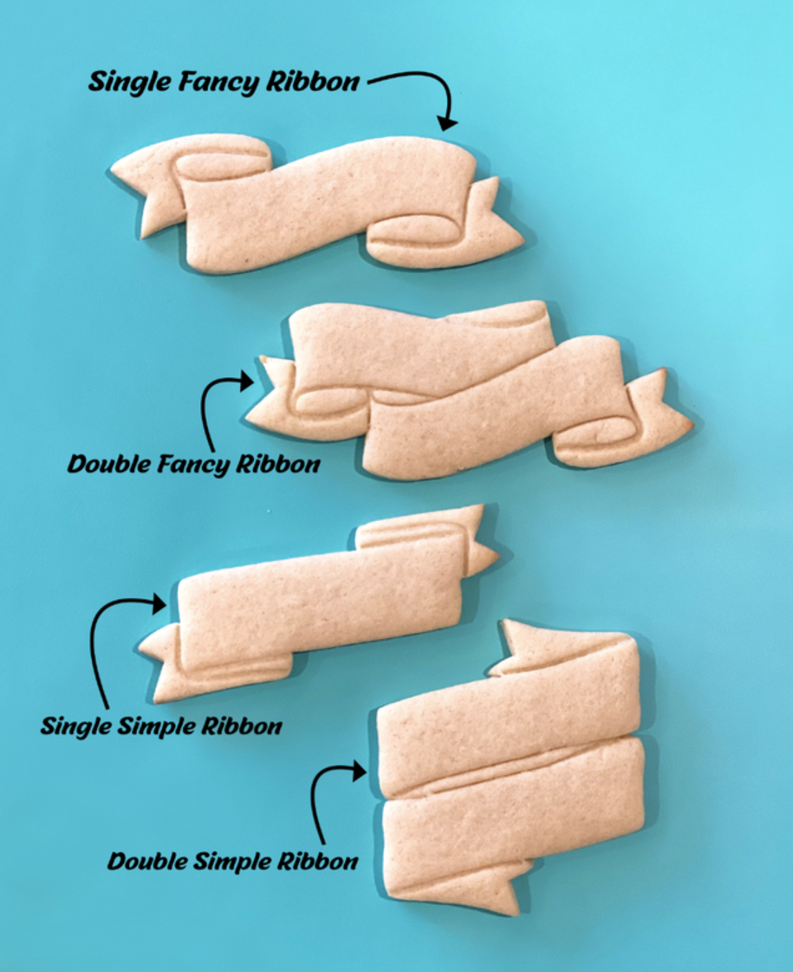 Double Simple Ribbon Banner Cutter & Stamp Set -- STL FILE