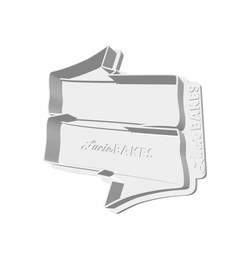 Double Simple Ribbon Banner Cutter & Stamp Set -- STL FILE