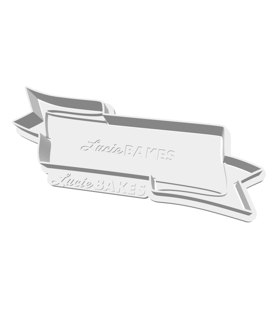 Single Simple Ribbon Banner Cutter & Stamp Set -- STL FILE