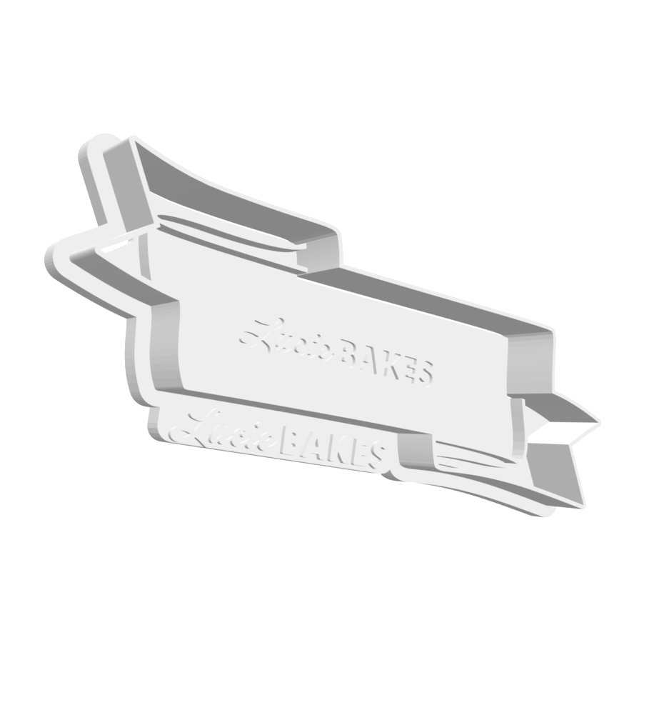 Single Simple Ribbon Banner Cutter & Stamp Set -- STL FILE