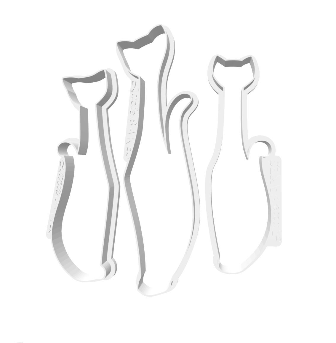 Mid-Century Modern Cats (Set of 3) -- STL FILE