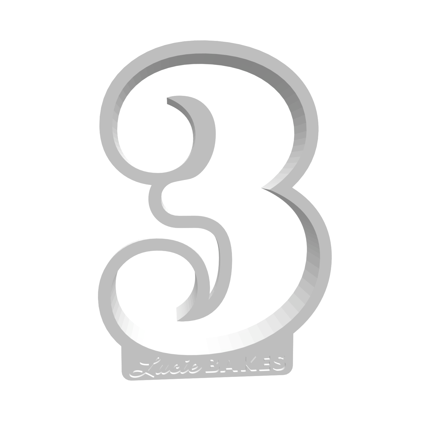 Number 3 (LARGE) -- STL FILE