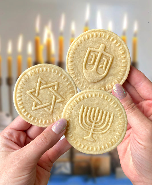 Hanukkah Gelt Cutter & Stamp Set