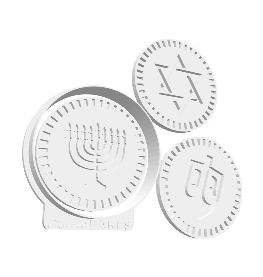 Hanukkah Gelt Cutter & Stamp Set -- STL FILE