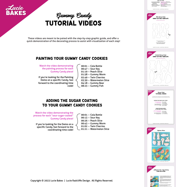 Gummy Candy Cookies -- Workbook + Mini Pre-Recorded Tutorials