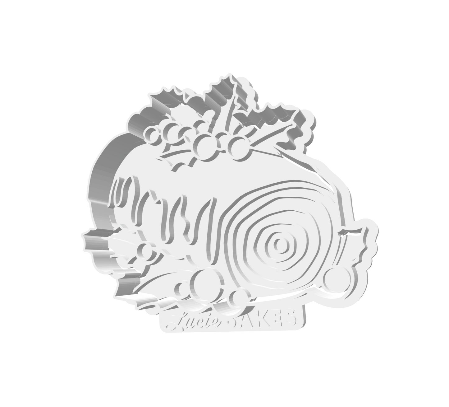 Yule Log Cake Cutter & Stamp Set -- STL FILE