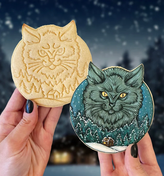 Jólakötturinn (Yule Cat) Cutter & Stamp Set -- STL FILE