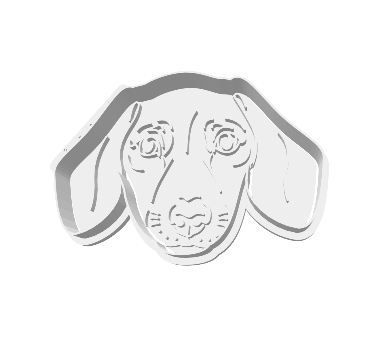 Dashchund Portrait Cutter & Stamp -- STL FILE