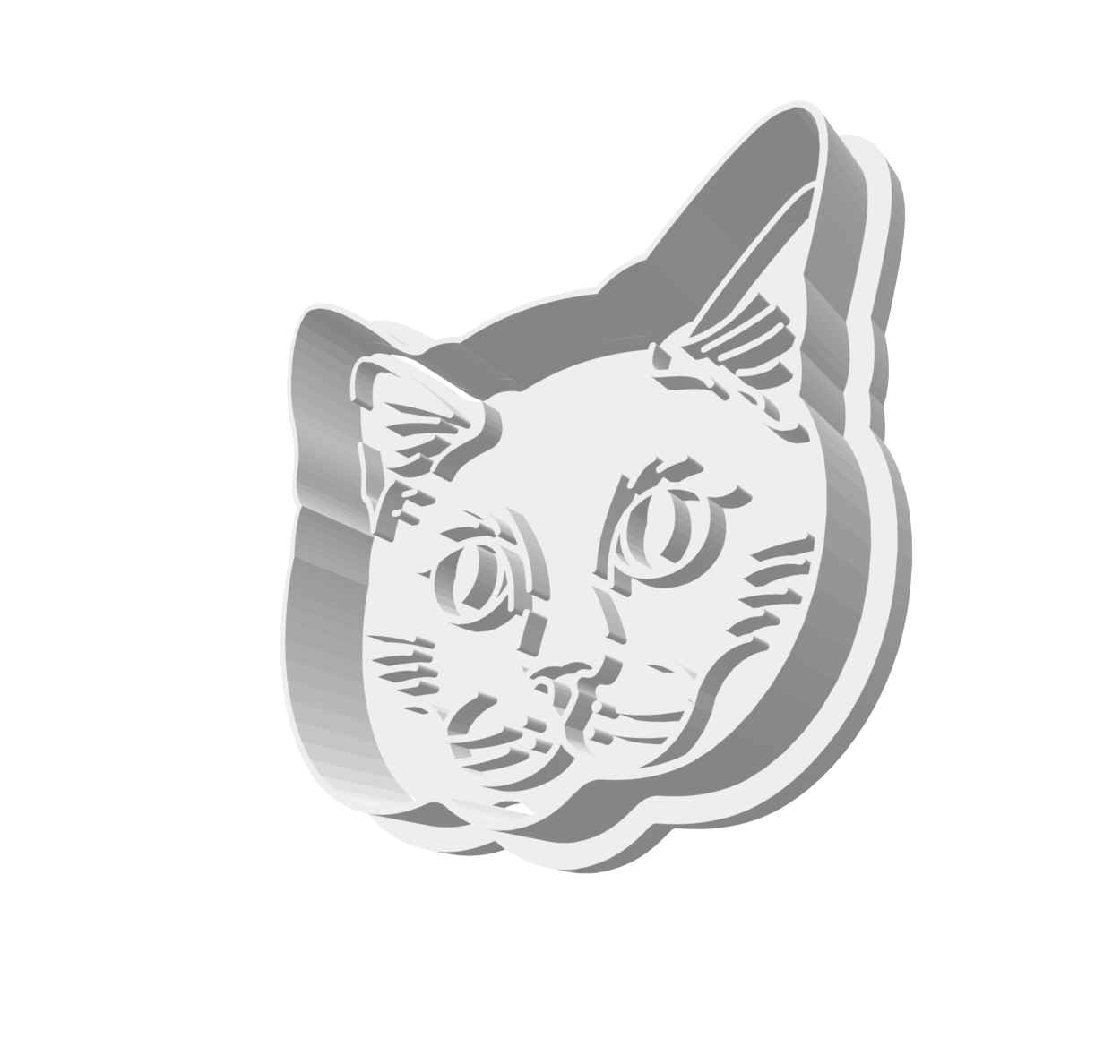 Shorthair Cat Portrait Cutter & Stamp -- STL FILE