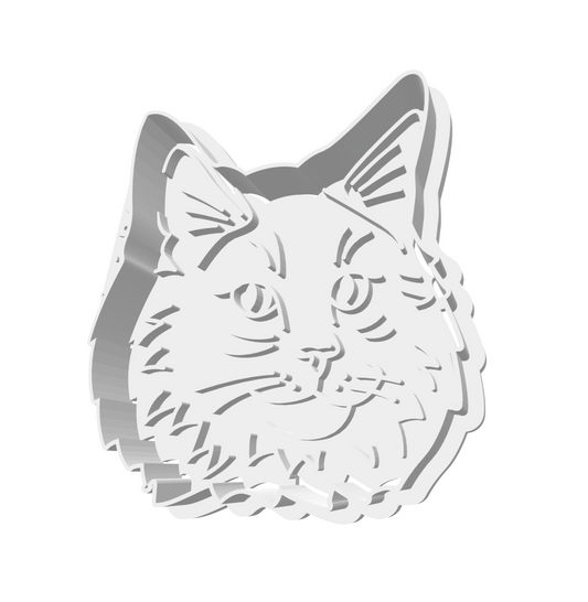 Longhair Cat Portrait Cutter & Stamp -- STL FILE