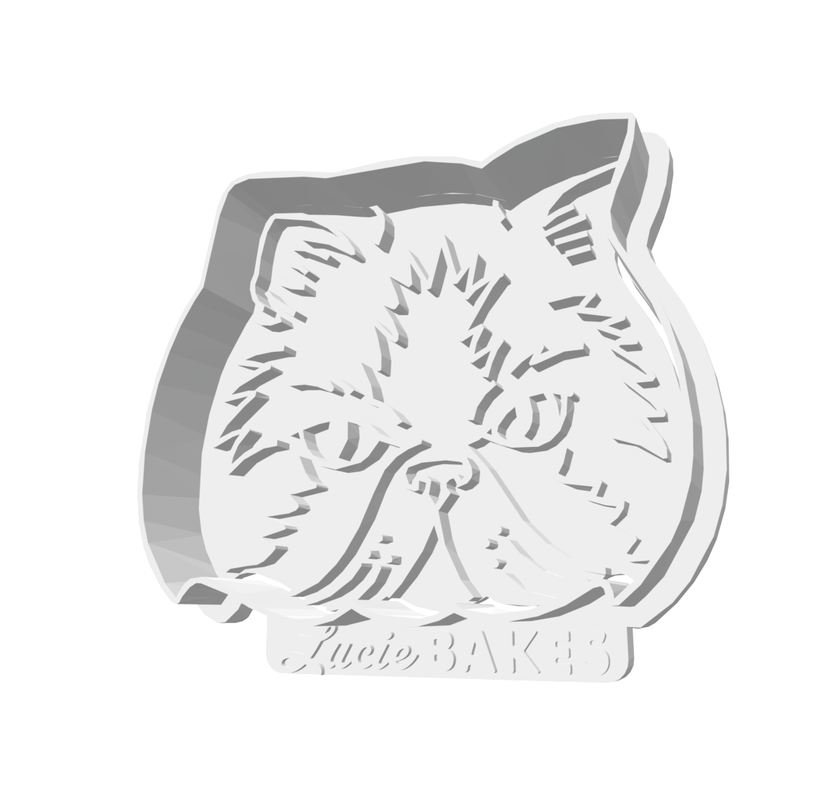 Persian Cat Portrait Cutter & Stamp -- STL FILE