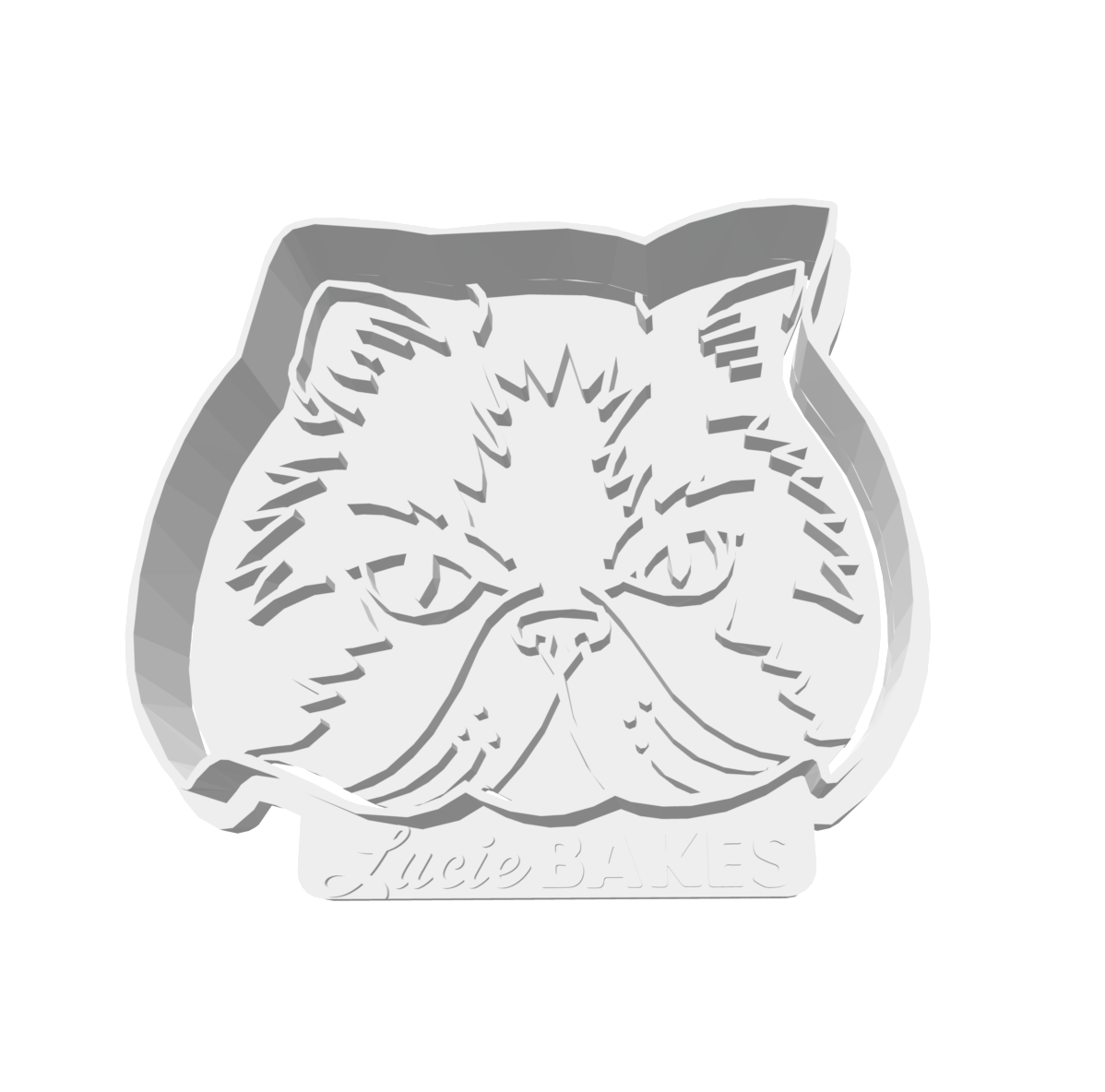 Persian Cat Portrait Cutter & Stamp -- STL FILE