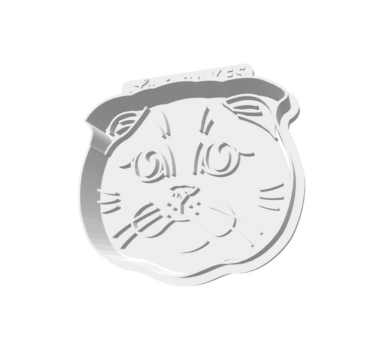 Scottish Fold Portrait Cutter & Stamp -- STL FILE