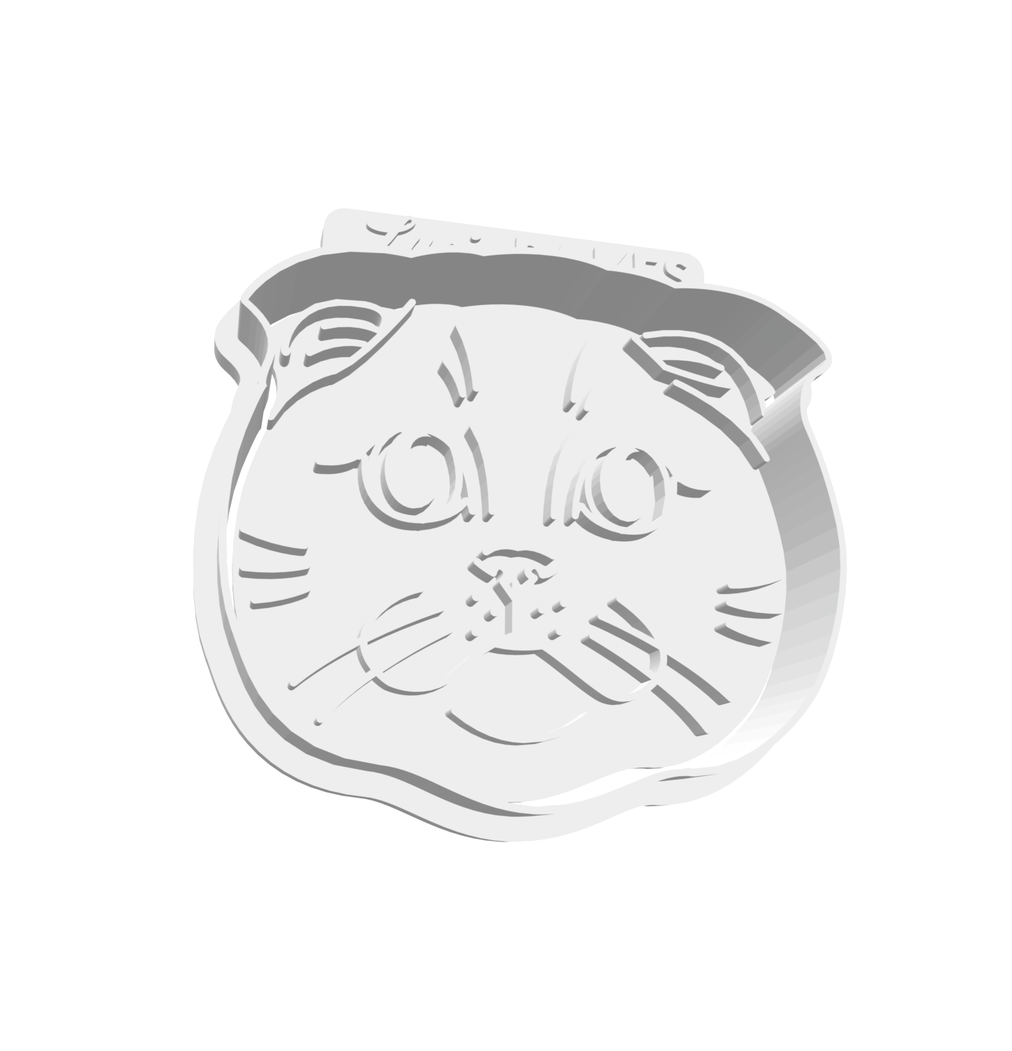Scottish Fold Portrait Cutter & Stamp -- STL FILE