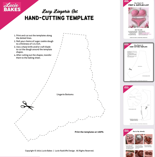 Lacy Lingerie Cookies - Templates & Instructions Workbook