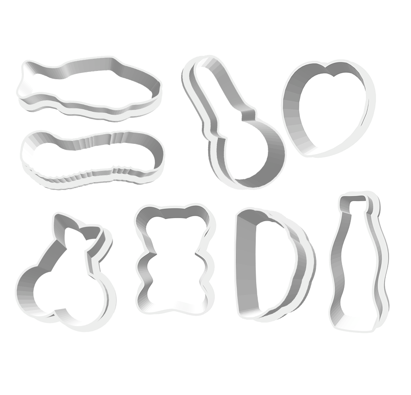Mini Gummy Candy Cookie Cutters -- STL FILES