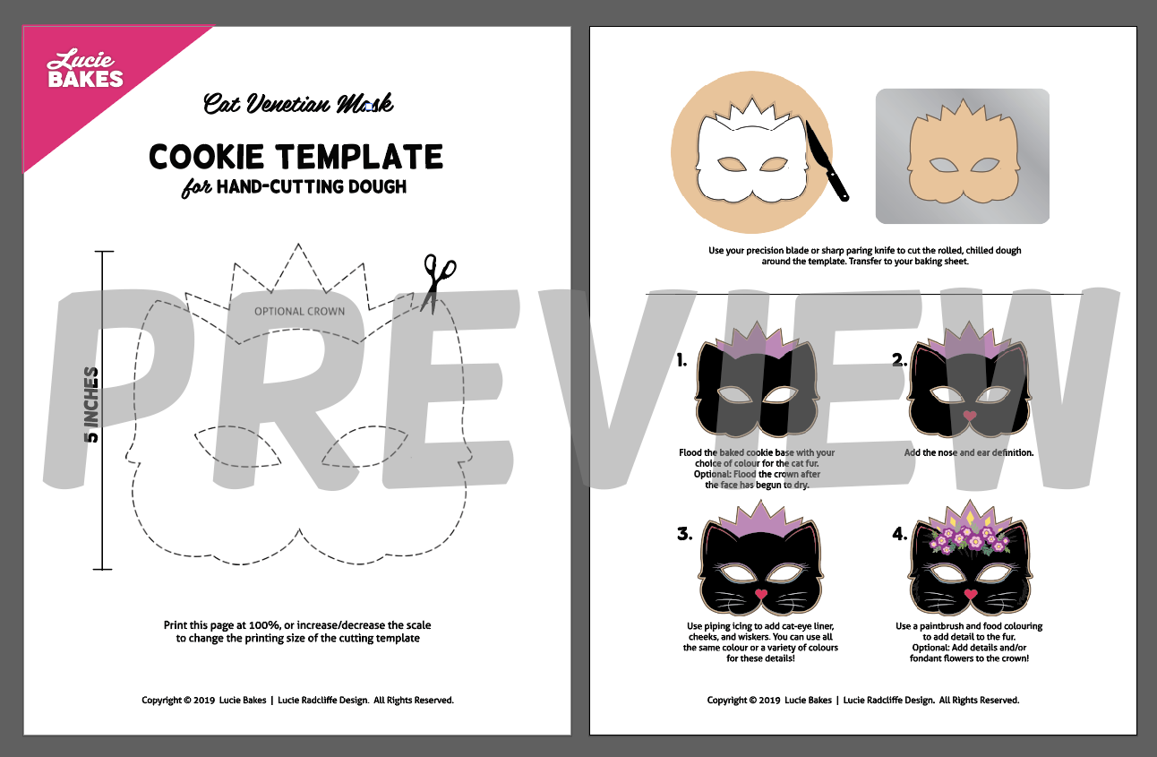 Cat Venetian Mask - Digital Template & Tutorial
